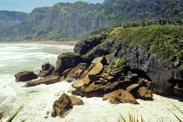 Recently eroded blocks of limestone Punakaiki, West Coast, New Zealand