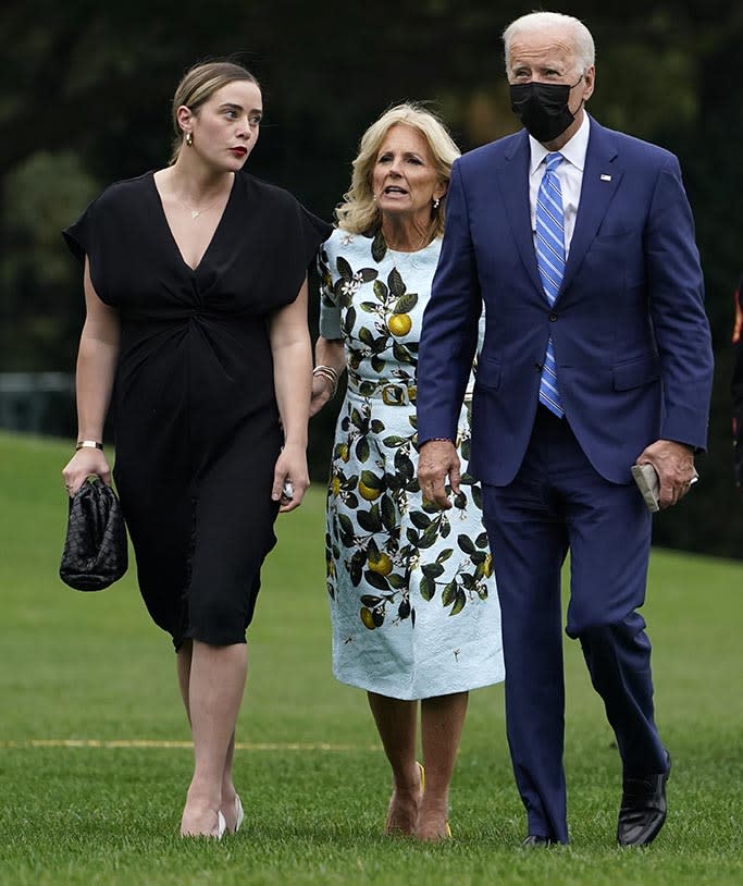 (L-R): Naomi Biden, Jill Biden and Joe Biden. - Credit: AP