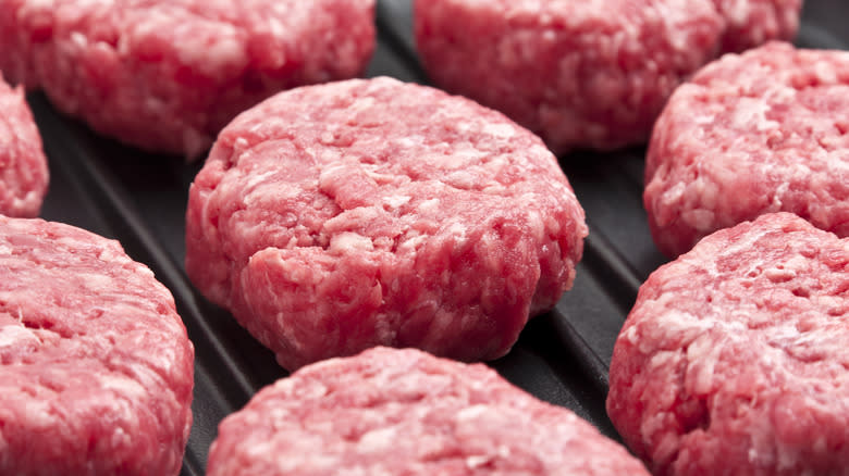 Mini slider burgers on a grill