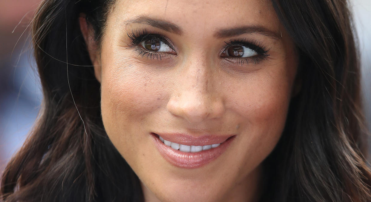 Meghan Markle made an unannounced visit to London’s National Theatre. (Getty Images)