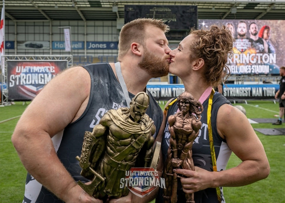 Paul and Shannon Smith, who have held the titles of UK's Strongest Man and World's Strongest Woman, have tied the knot. (SWNS)