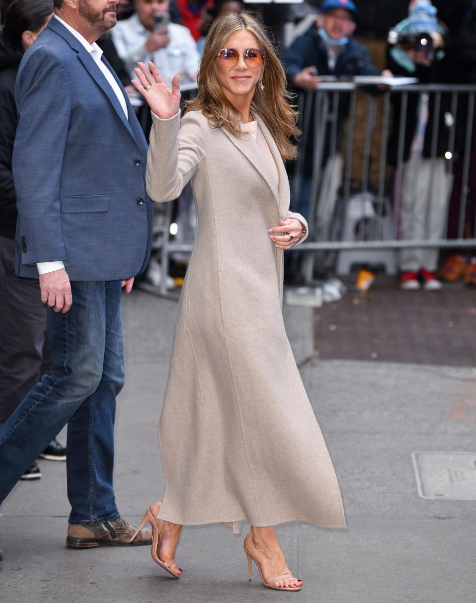 Jennifer Aniston in Times Square, New York - getty