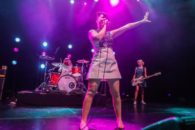 Bikini Kill performing at The Hollywood Palladium in Los Angeles. - Credit: Debi Del Grande