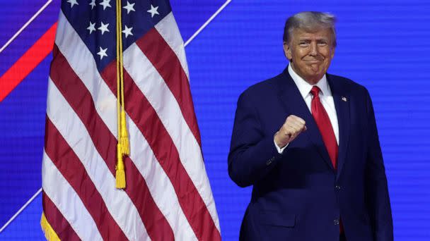 PHOTO: Former U.S. President Donald Trump arrives to address the annual Conservative Political Action Conference (CPAC) at Gaylord National Resort & Convention Center on March 4, 2023 in National Harbor, Maryland. (Alex Wong/Getty Images)