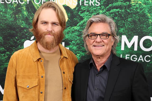 <p>Eric Charbonneau/Getty</p> Wyatt and Kurt Russell