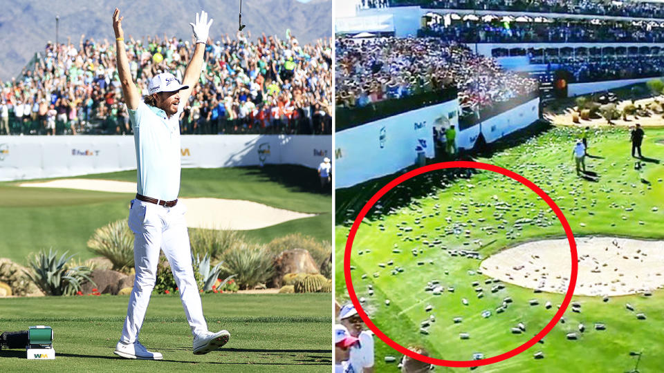 Sam Ryder, pictured here sending the Phoenix Open crowd into absolute pandemonium.