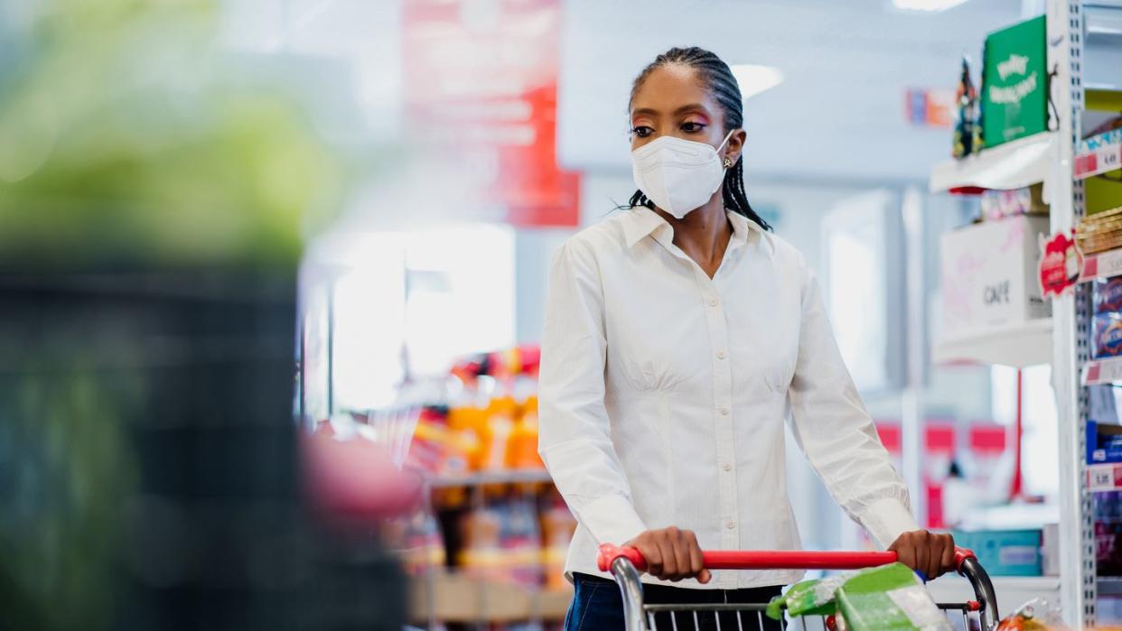 woman shopping in supermarket