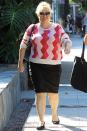 <p>Rebel Wilson is seen in a patterned sweater while out and about in Los Angeles on Wednesday. </p>