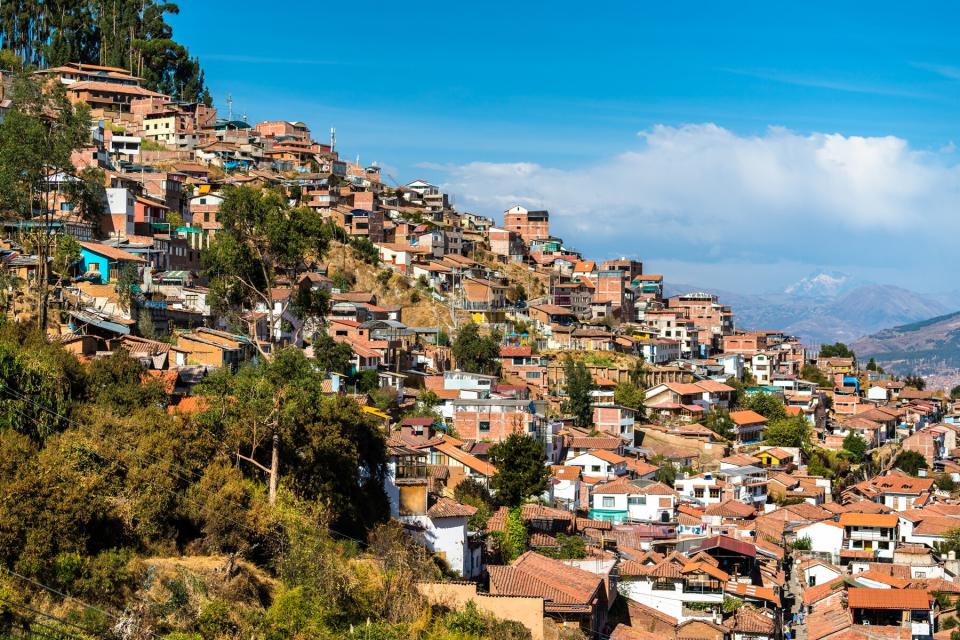 Aerial view of Cusco in Peru