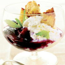 Ricotta with Vanilla-Sugar Croutons And Berry Syrup