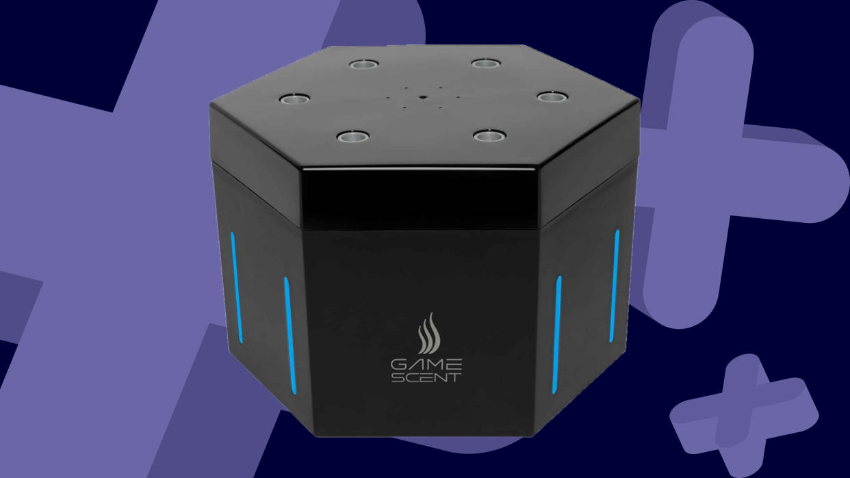  GameScent device on a dark blue background. 