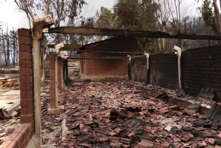 The burned-out shell of Adil El Selmy&#39;s restaurant