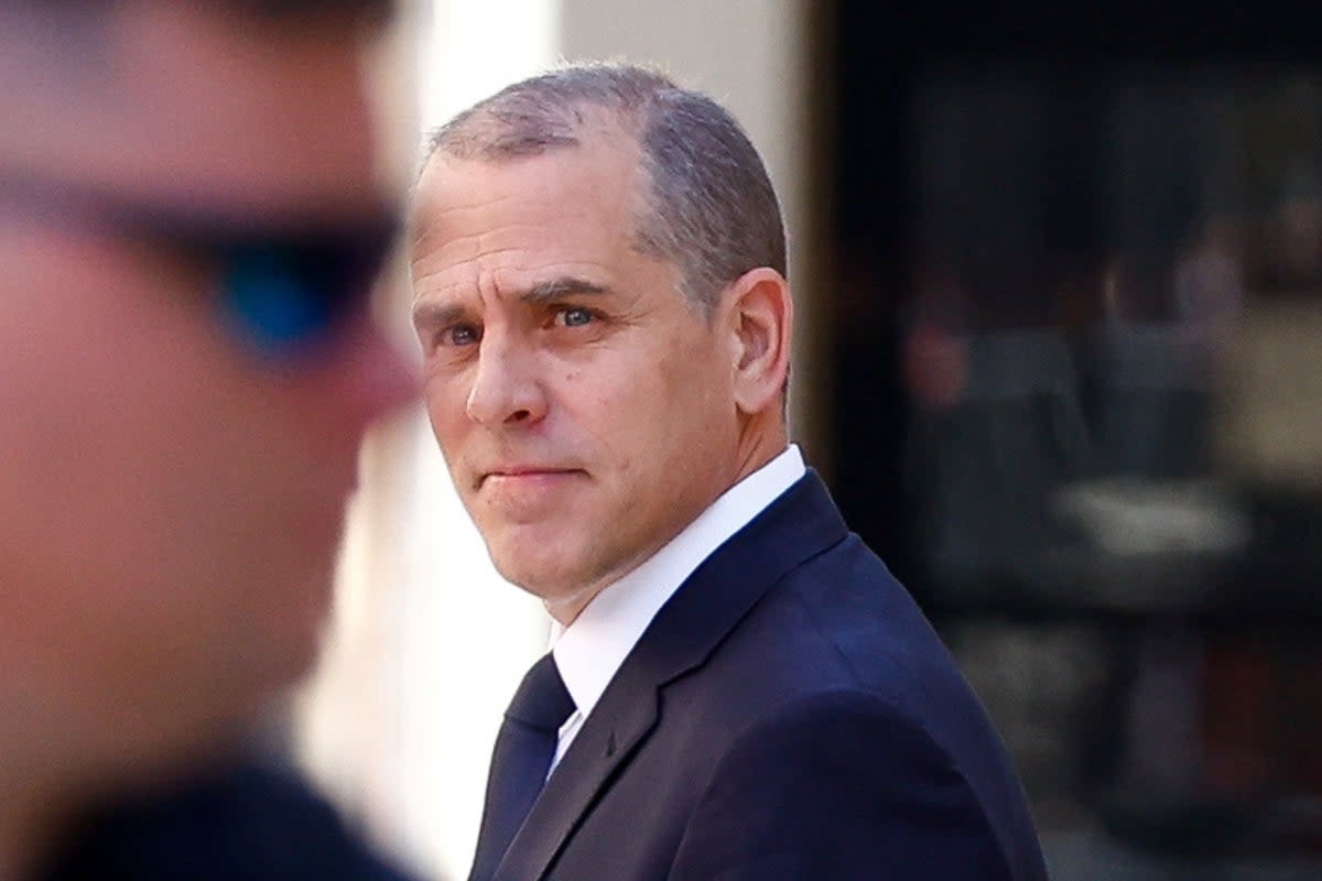 Hunter Biden, walks outside on the day of his appearance in a federal court on gun charges in Wilmington, Delaware, US on 3 October 2023 (REUTERS)