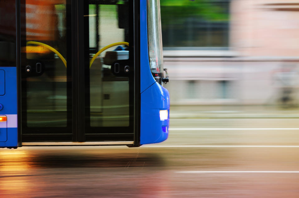 The doors of a public bus