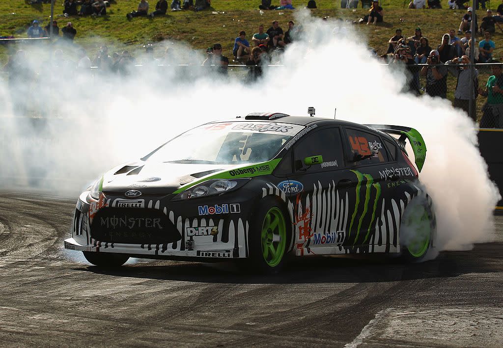 melbourne, australia september 03 ken block of the usa performs during the ken block gymkhana world tour at calder park on september 3, 2011 in melbourne, australia photo by robert cianflonegetty images