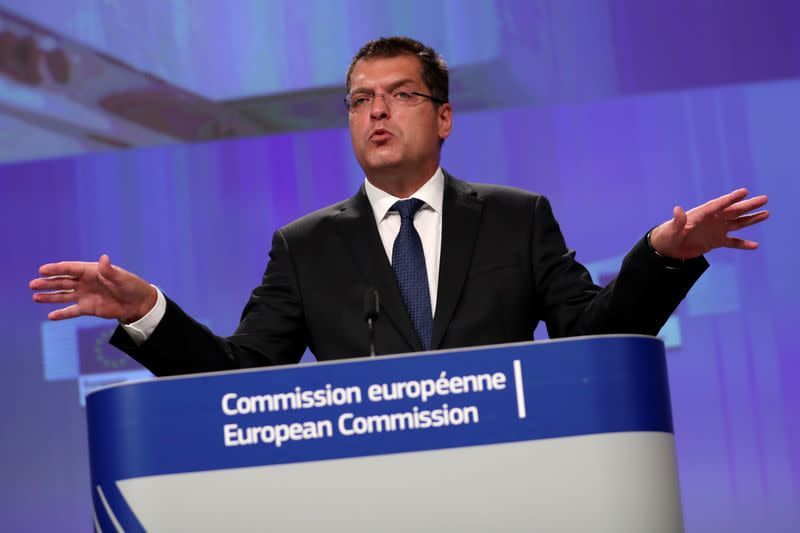 FILE PHOTO: European Crisis Management Commissioner Janez Lenarcic holds a news conference on RescEU in Brussels