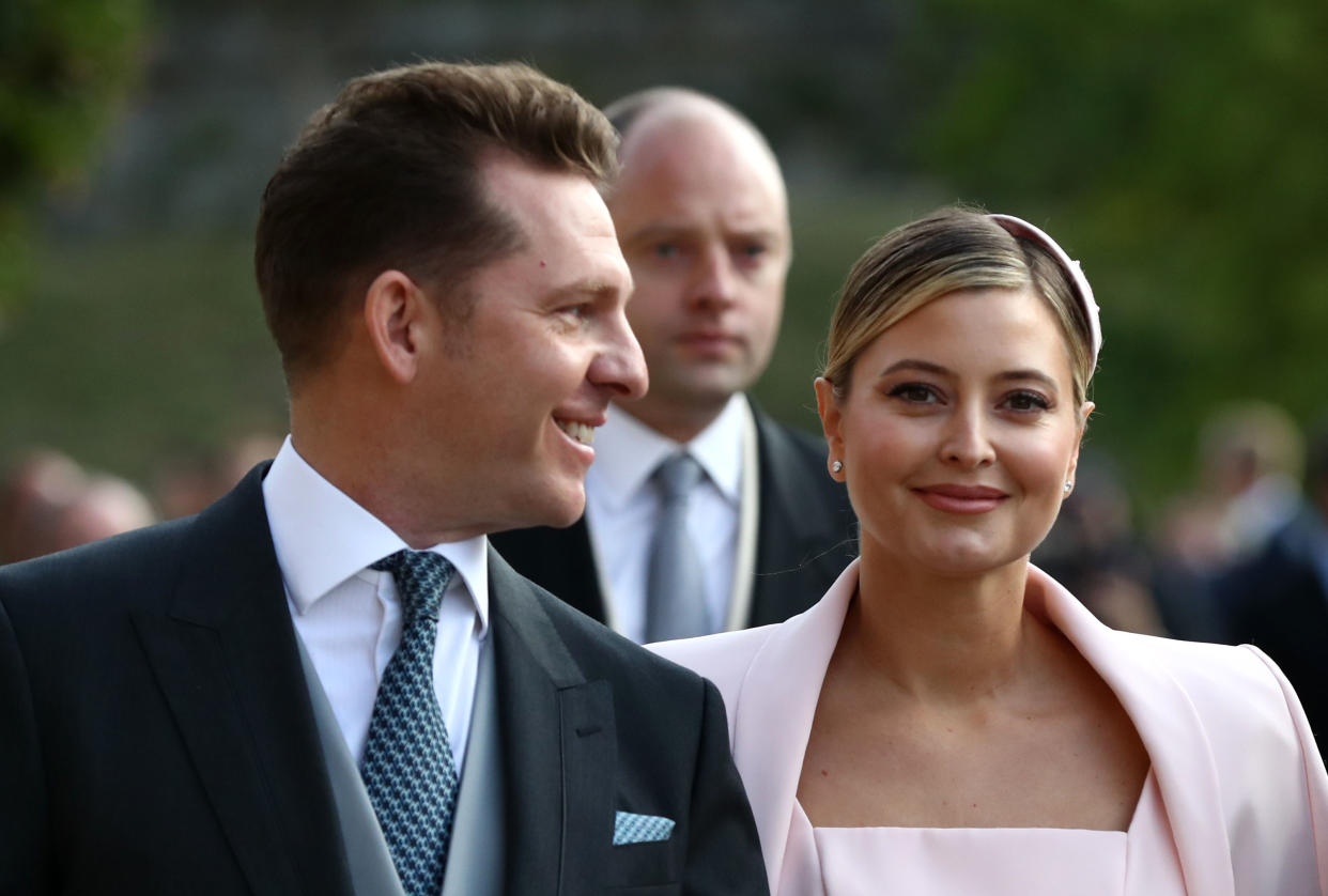 Nick Candy and Holly Candy arrive ahead of the wedding of Princess Eugenie of York to Jack Brooksbank at Windsor Castle on 12 October, 2018 in Windsor, England. Nick Candy is a longtime investor in Audioboom. Photo: Gareth Fuller/WPA Pool/Getty Images