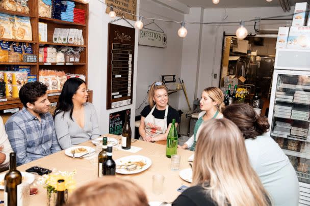 PHOTO: Emily Fedner and Sarah Rafetto talk to their guests at Petite Pasta Joint. (Petite Pasta Joint)