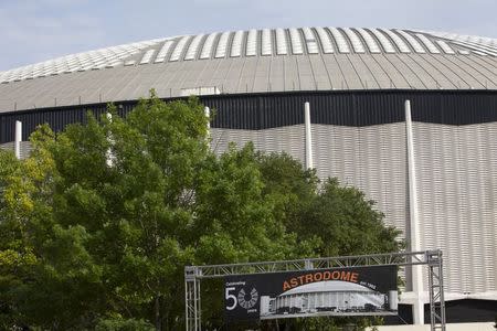 A general view of the Astrodome stadium is seen as people celebrate its 50th anniversary in Houston, Texas, April 9, 2015. REUTERS/Daniel Kramer
