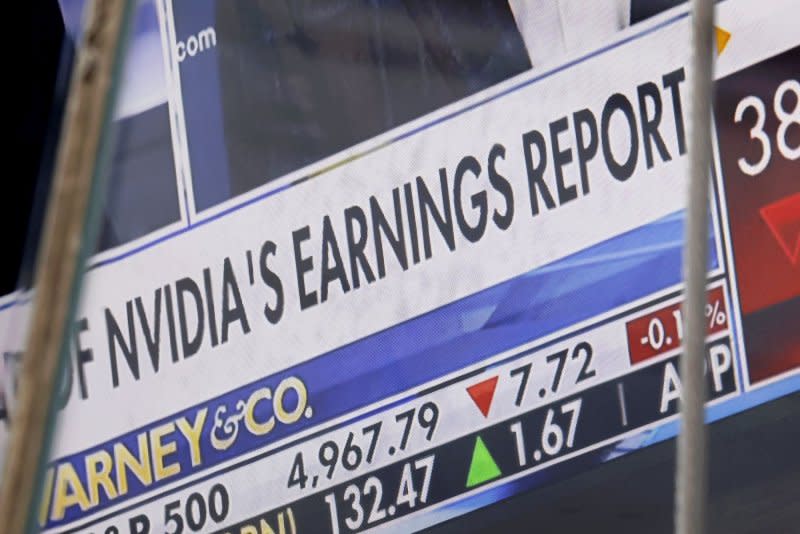 Friday's new comes after Nvidia exceeded market expectations, with a 3.7-fold sales increase and $12.3 billion in net profits, an 8.7-fold increase. Photo by John Angelillo/UPI