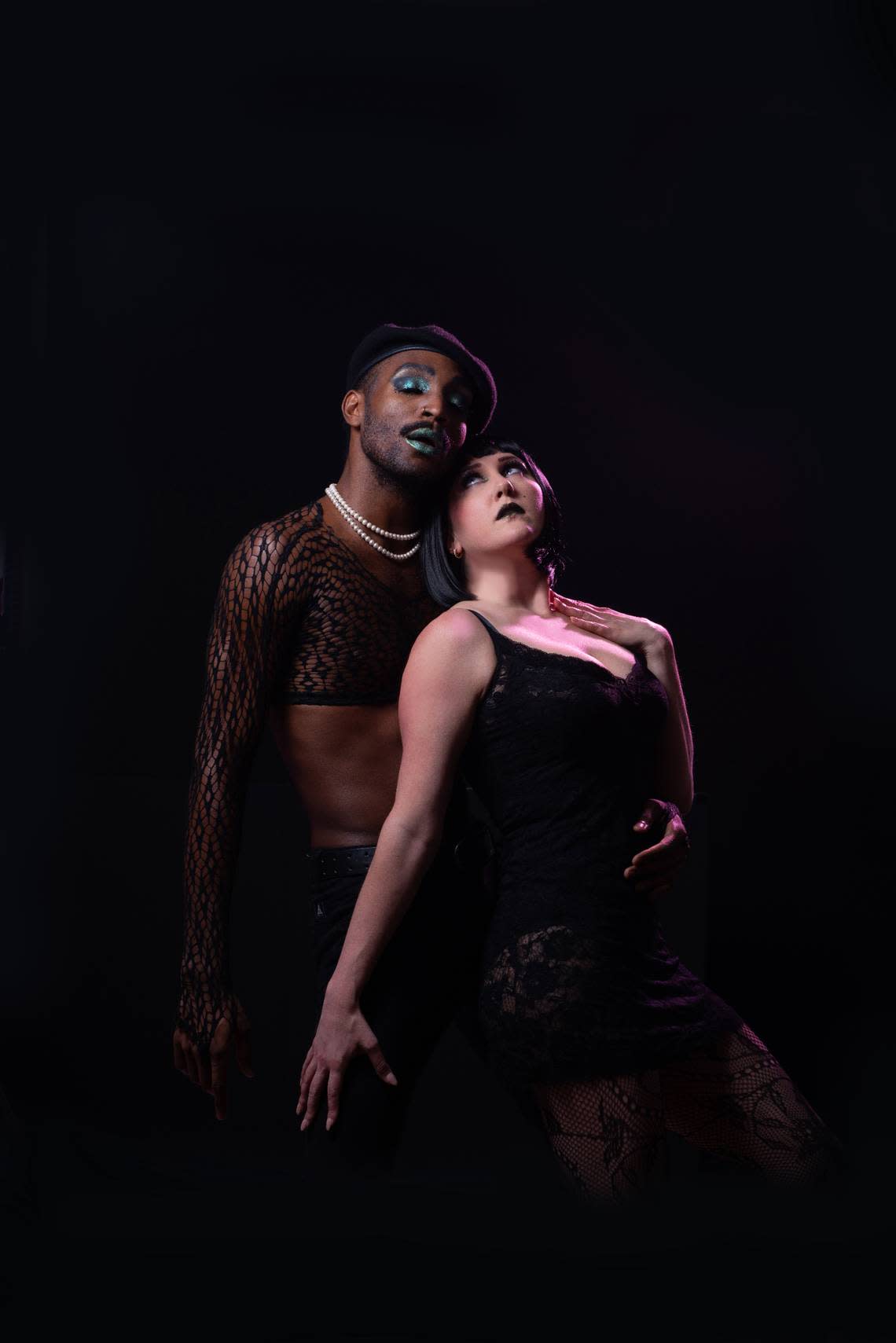 Elijah Word is the Emcee and Lindsey Corey plays Sally Bowles in Zoetic Stage’s immersive “Cabaret” at the Arsht Center.