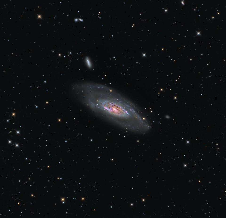 A galaxy among many other galaxies. <a href="https://www.gettyimages.com/detail/photo/messier-106-a-spiral-galaxy-in-the-constellation-royalty-free-image/495835787" rel="nofollow noopener" target="_blank" data-ylk="slk:Michael Miller/Stocktrek Images via Getty Images;elm:context_link;itc:0;sec:content-canvas" class="link ">Michael Miller/Stocktrek Images via Getty Images</a>