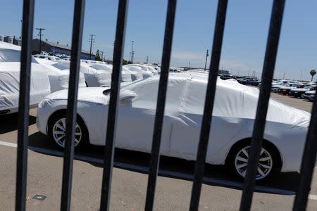 Audi vehicles sit waiting for delivery after their arrival in the United States in National City, California, U.S. June 27, 2018. REUTERS/Mike Blake