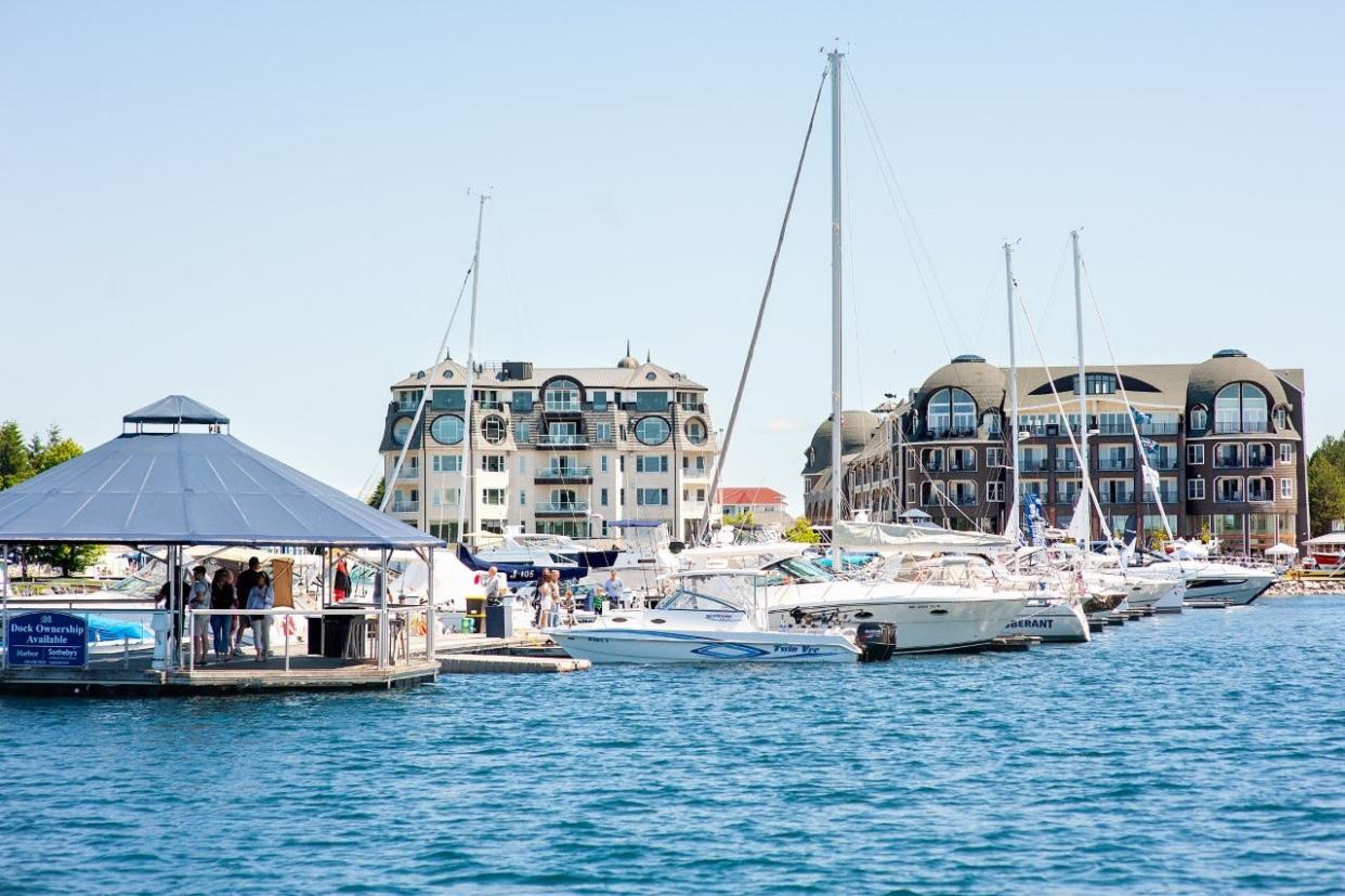 A view from the water looking towards Bay Harbor and one of its previous In Water Boat Shows. This year's show kicks off Friday, June 17.