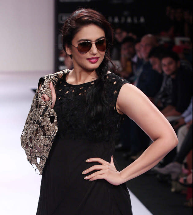 Best known for her role in 'Gangs of Wasseypur', actress Huma Qureshi walked the ramp for designer Atithi Gupta at the Lakme Fashion Week here.