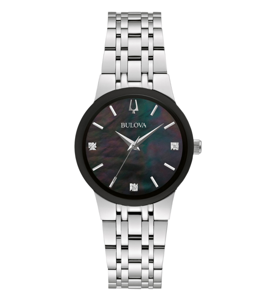 Bulova 30mm Women's Quartz Fashion Watch in Silver/Black (Photo via Best Buy Canada)