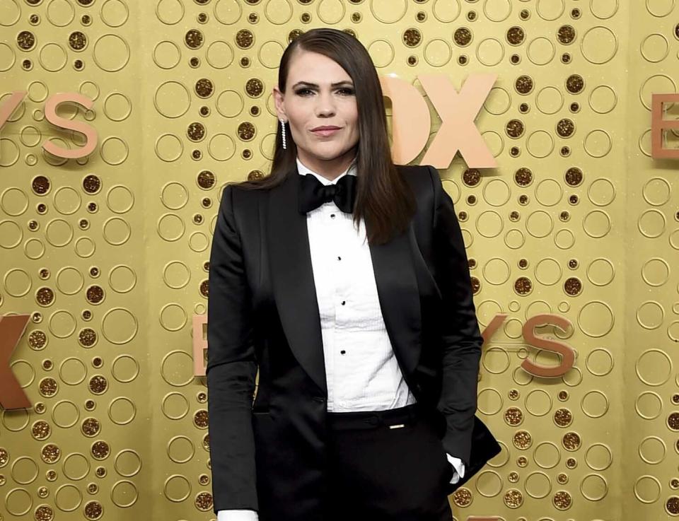 FILE - Clea DuVall arrives at the 71st Primetime Emmy Awards in Los Angeles on Sept. 22, 2019. DuVall is the co-creator of the new Amazon FreeVee series “High School." (Photo by Jordan Strauss/Invision/AP, File)