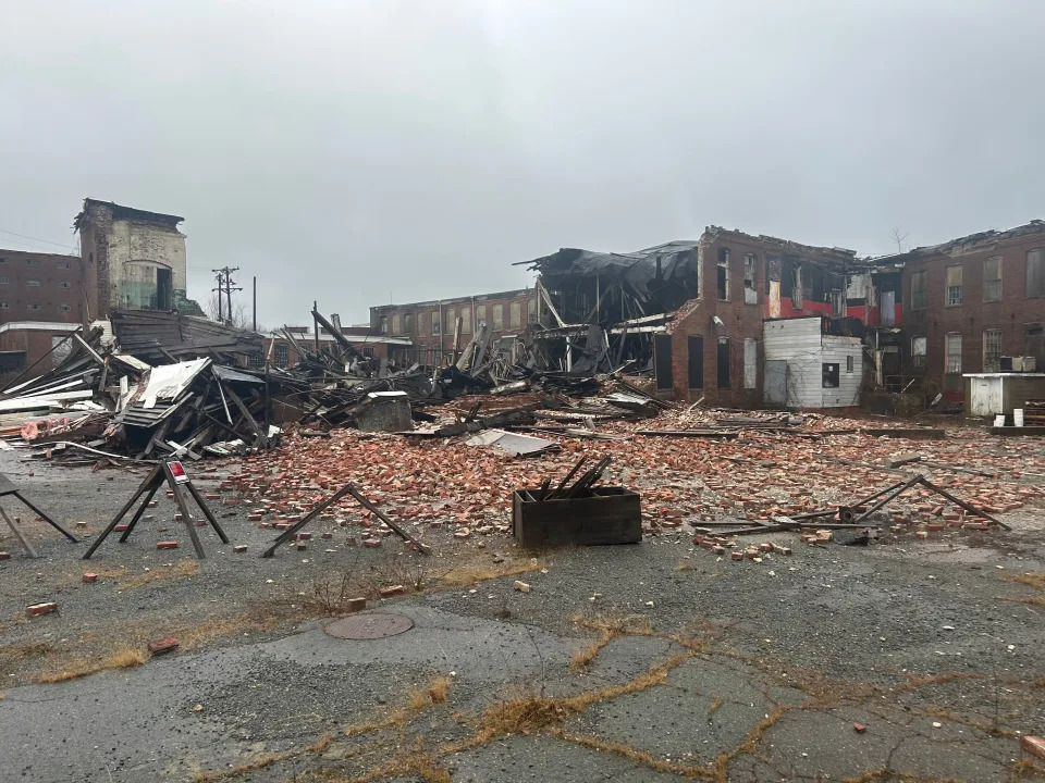 A significant wing from the old Whittenton Mills Complex, located at 437 Whittenton St. in Taunton, was reported to have collapsed during the high-wind storm on December 18, 2023.