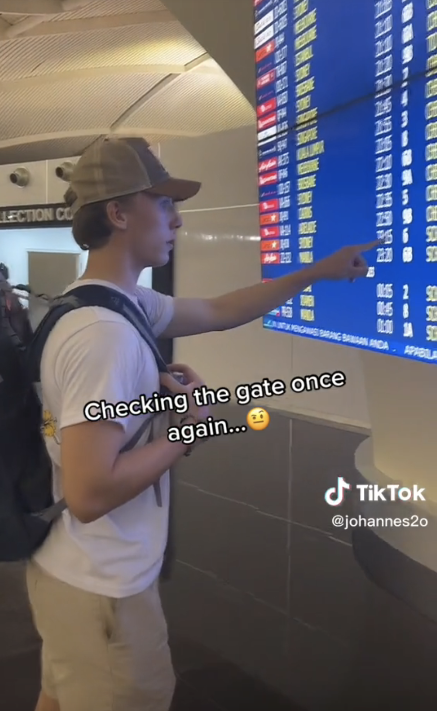 Airport Dad "checking the gate once again"