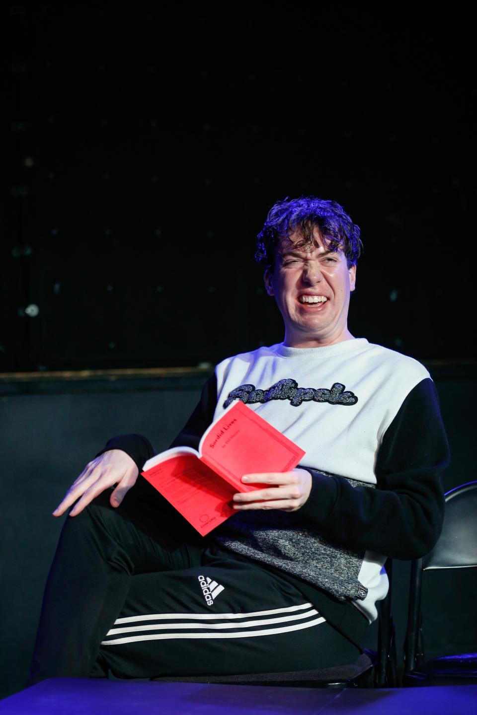 Joseph Galetti, who plays Earl "Brother Boy," practices his lines during rehearsal of "Sordid Lives" on Monday, Feb. 6, 2023 at Martha's Vineyard. The production runs Thursday, March 2 to Sunday, March 5 with evening shows starting at 7 p.m. and Saturday and Sunday matinees at 3 p.m. This is the first theater production hosted at Martha's Vineyard.