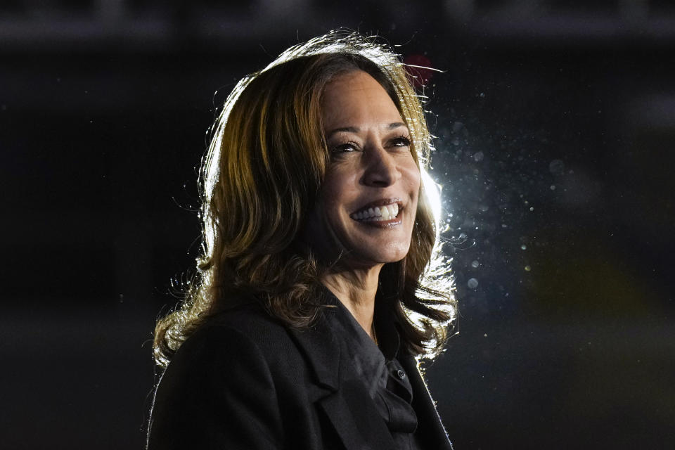 Democratic presidential nominee Vice President Kamala Harris speaks during a campaign event, Friday, Sept. 13, 2024, Wilkes-Barre, Pa. (AP Photo/Jacquelyn Martin)