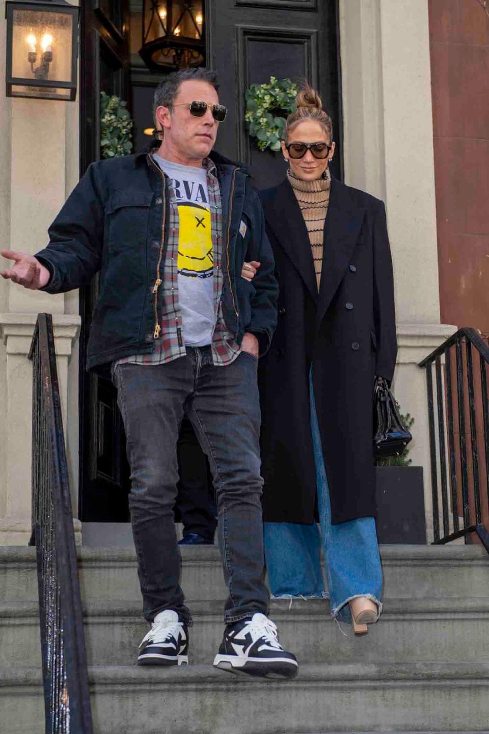 Ben Affleck and Jennifer Lopez are seen on March 30, 2024, in New York.