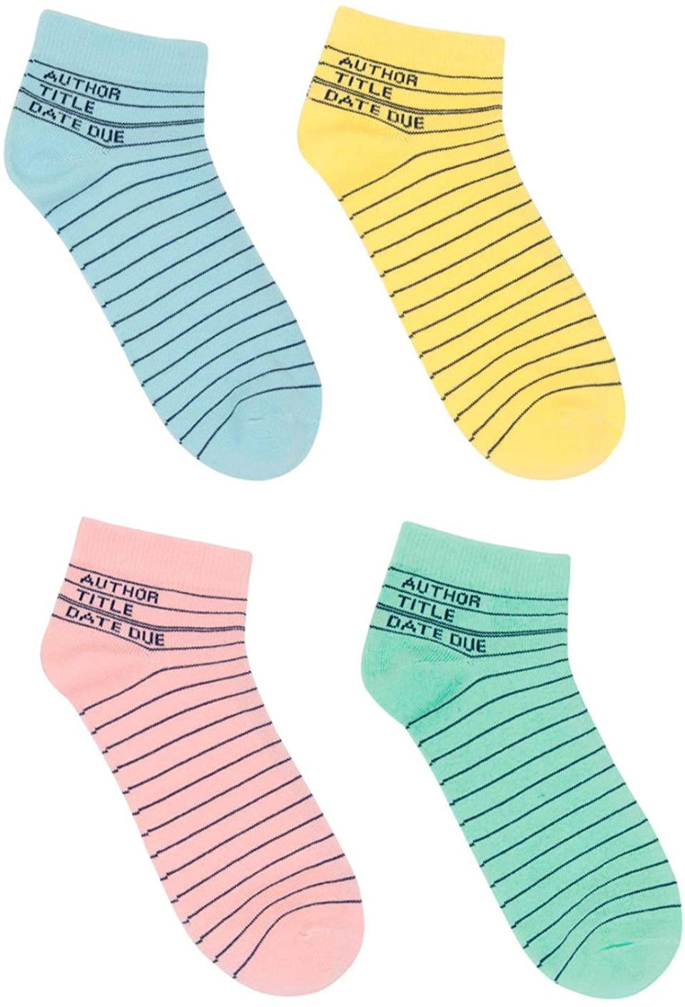 out of print pastel unisex library card print anklets, best gifts for book lovers
