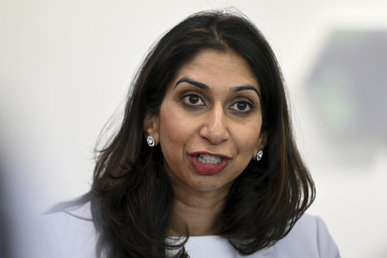 Home Secretary Suella Braverman has been branded 'out of control' over her views on the pro-Palestine. (Justin Tallis/Pool via AP)