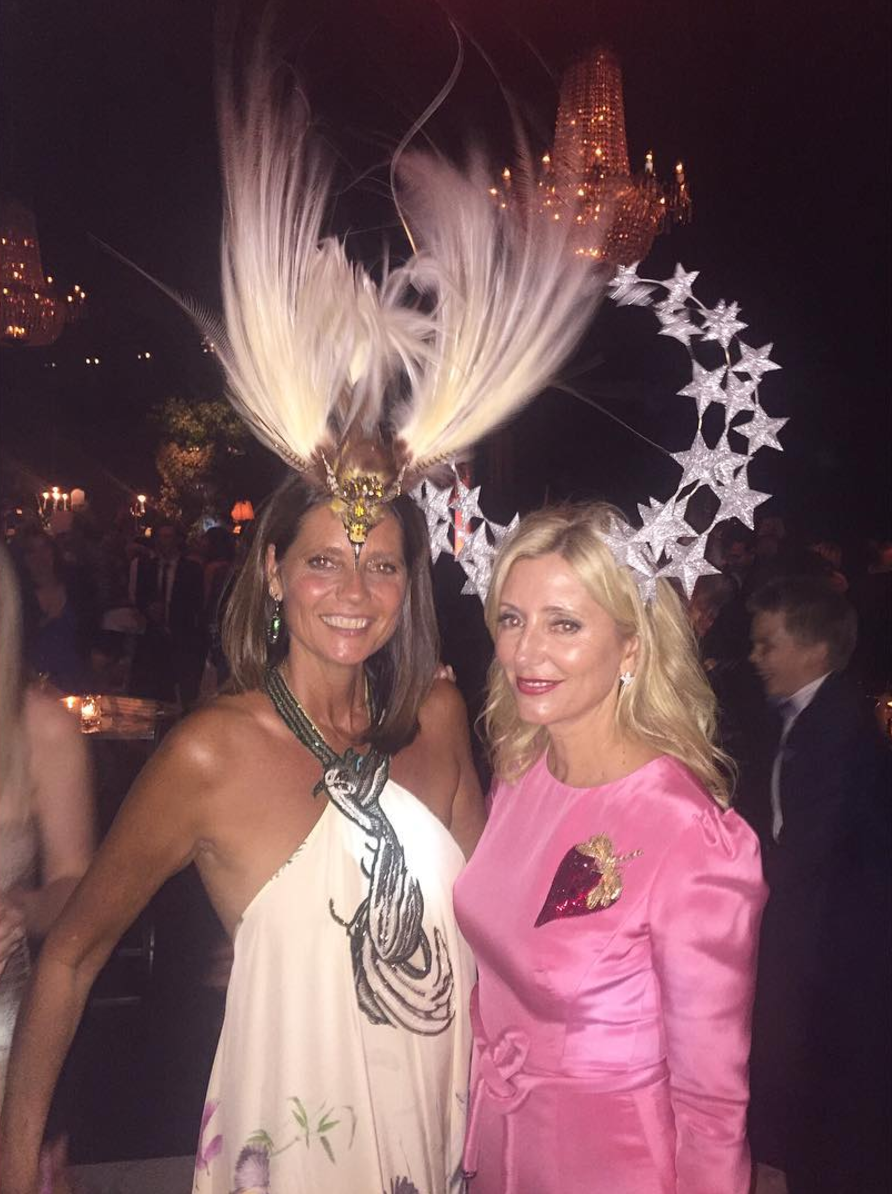 Marie-Chantal, Crown Princess of Greece, wore a huge star headpiece by Phillip Treacy