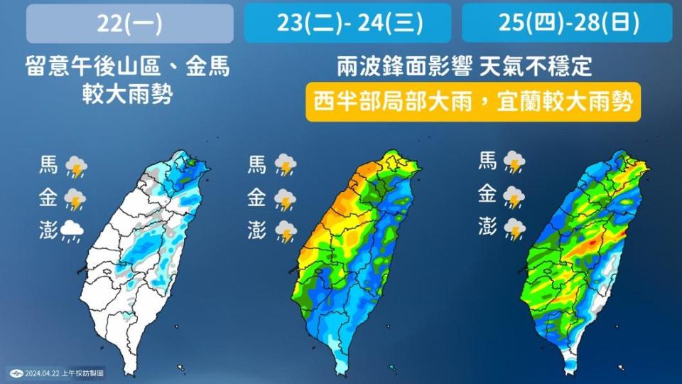 未來一週各地都有雨。（圖／TVBS）