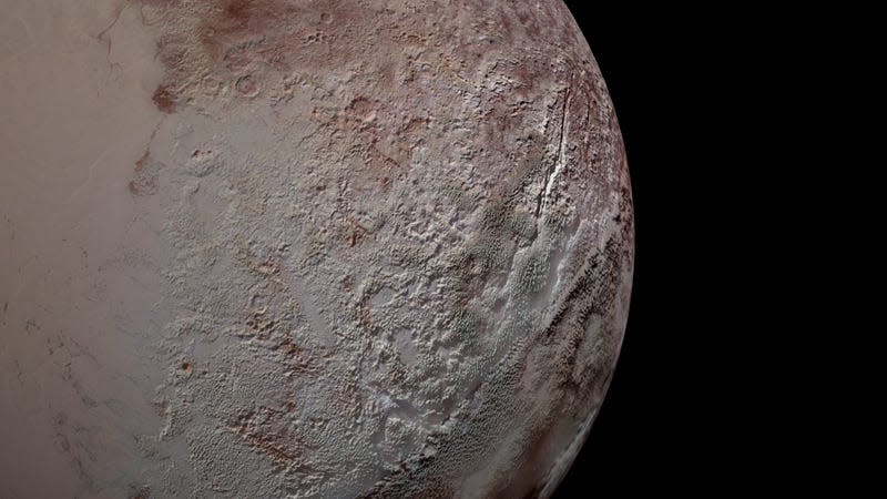 Pluto’s bladed terrain, as seen from New Horizons during its July 2015 flyby.