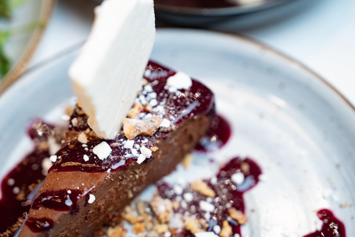 This is the dark chocolate cheesecake at L Wine Bar