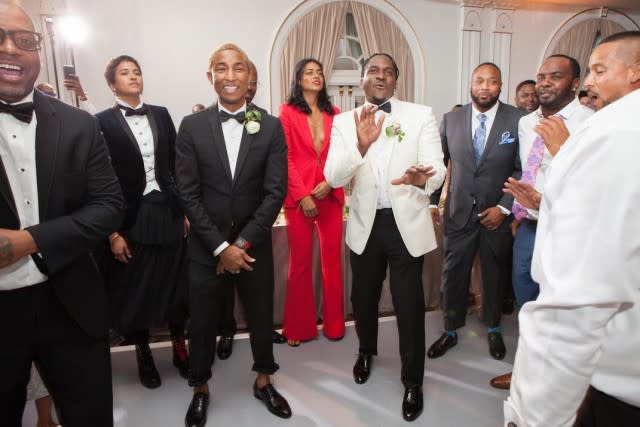 The reality star let fans in on what she and her hubby wore to the nuptials.