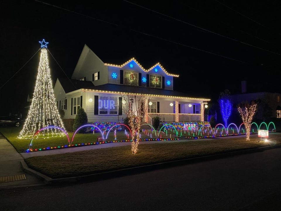 Christmas lights display at 4204 Garibaldi Avenue, Jacksonville, FL 32210, home of Jack Wheeler.