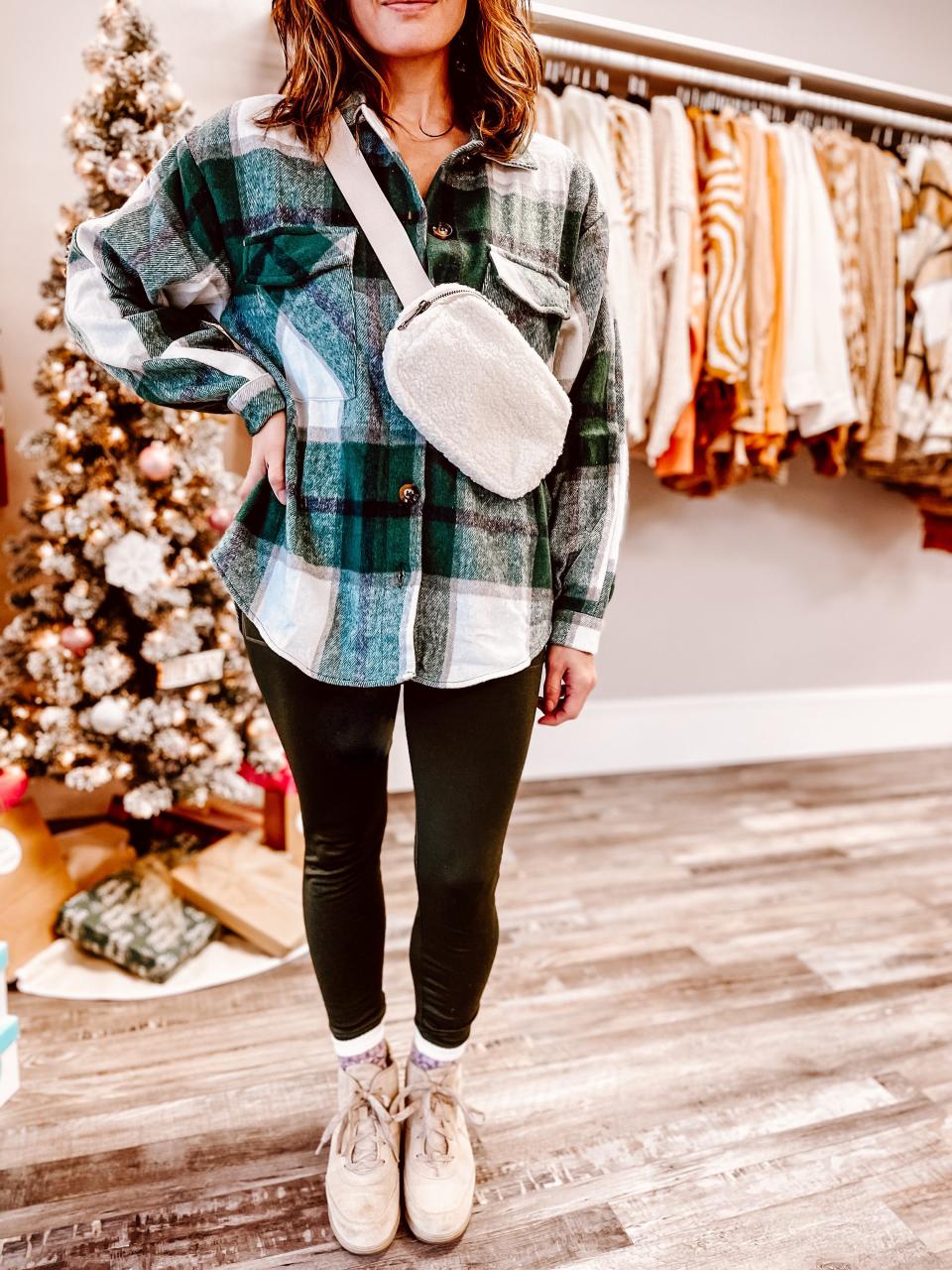 Salt + Pepper Boutique has cozy shackets and cute fanny packs for the holiday season.