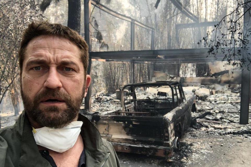 Actor Gerard Butler said his Malibu home was 'half-gone' (Gerard Butler/Twitter)