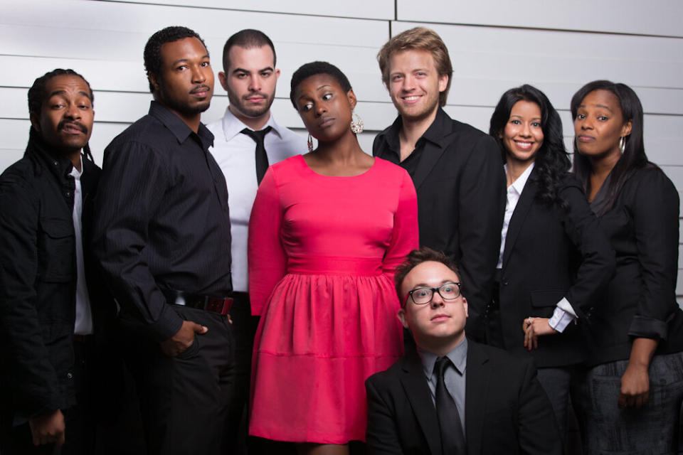 The cast of Issa Rae's "Awkward Black Girl" web series. (Photo: Isaac Matthew White)