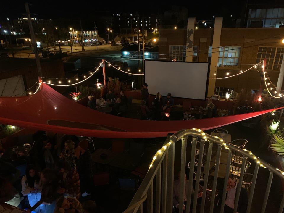 Shaker's Cigar Bar, 422 S 2nd St., has three levels of patios. The lowest level patio, on the second floor of the building, has heaters for guests to sit around.