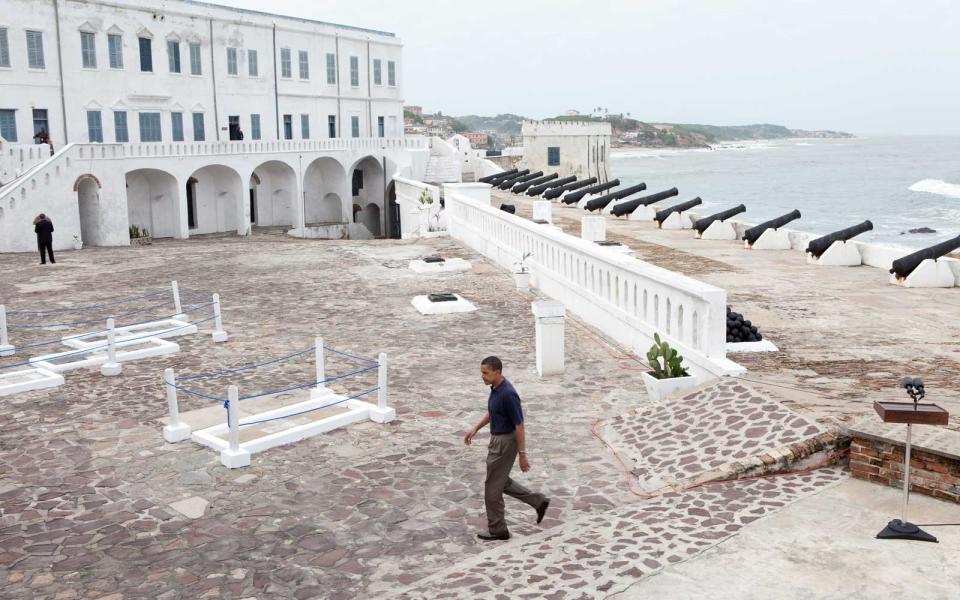 <p>The entire First Family toured the Cape Coast Castle in Ghana, before Obama gave a few remarks on the history of the centuries-old site.</p>