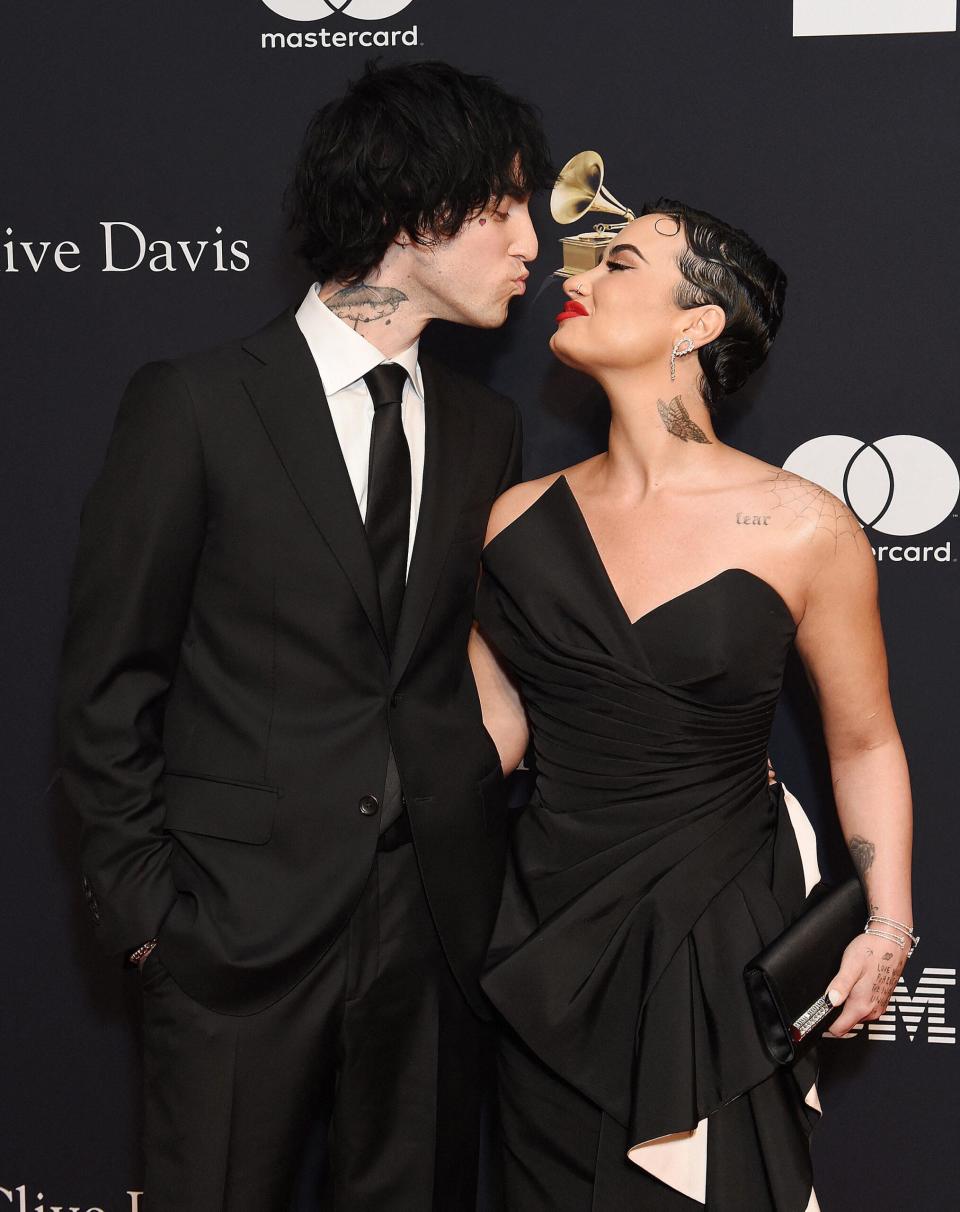 Demi Lovato and BF Jutes at Clive Davis Annual Pre-Grammy Party - Arrivals